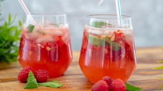 Raspberry Ginger Virgin Mojitos