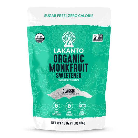 Organic Classic Monkfruit and Erythritol Sweetener - White Sugar Replacement