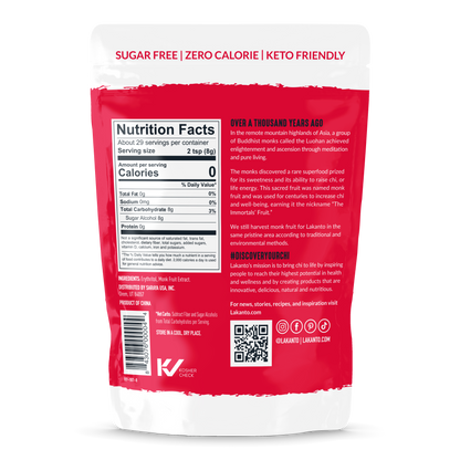 Classic Monkfruit and Erythritol Sweetener - White Sugar Replacement