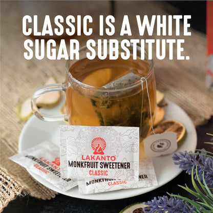 Classic Monkfruit and Erythritol 2:1 Sweetener Packets - White Sugar Replacement