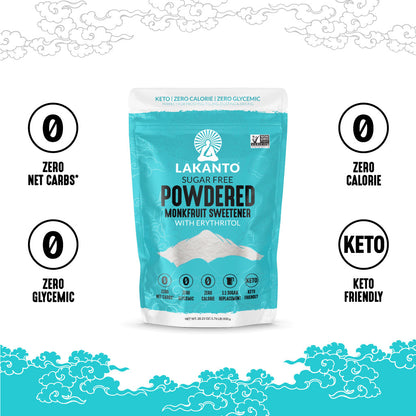 Powdered Monkfruit and Erythritol Sweetener - Powdered Sugar Replacement